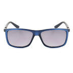 Lunettes de soleil Guess en résine bleue, verres gris, mesures 59/13/140 mm.