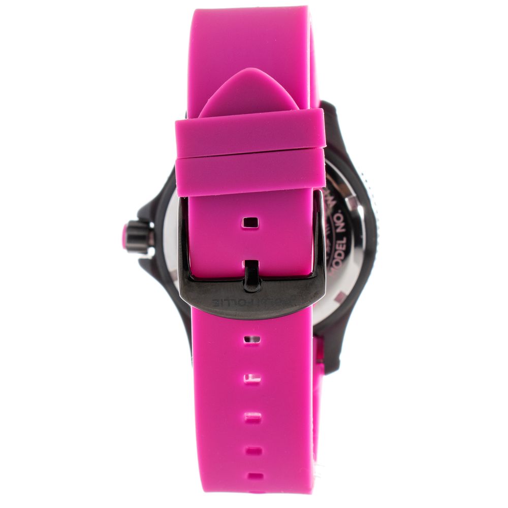 Folli Follie Montre Sport Quartz Violet Plastique Bracelet 40 Mm Cadran Noir Étanche 10 ATM - Apparel & Accessories > Jewelry > Watches from Folli Follie