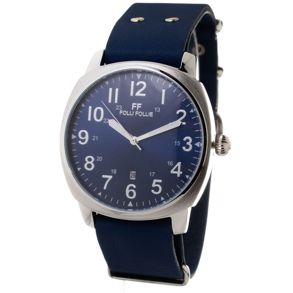 Folli Follie Blue Leather Dress Watch - Apparel & Accessories > Jewelry > Watches from Folli Follie