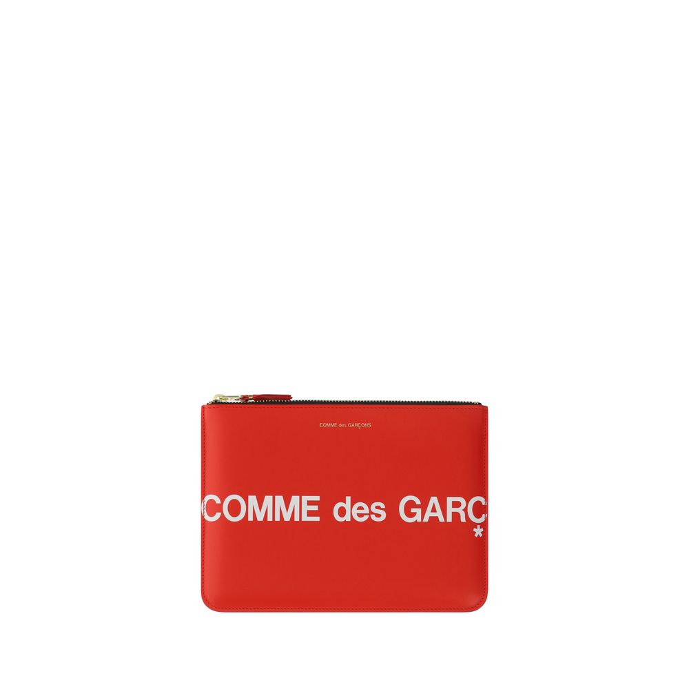 Comme Des Garçons Portefeuille à Pièces Cuir Veau Rouge Bos Taurus à Fermeture Éclair - from Comme Des Garçons