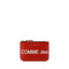 Comme Des Garçons Porte Monnaie En Cuir Veau Rouge Bos Taurus Zip Logo Imprimé Devant Et Dos Doré Gravé - from Comme Des Garçons