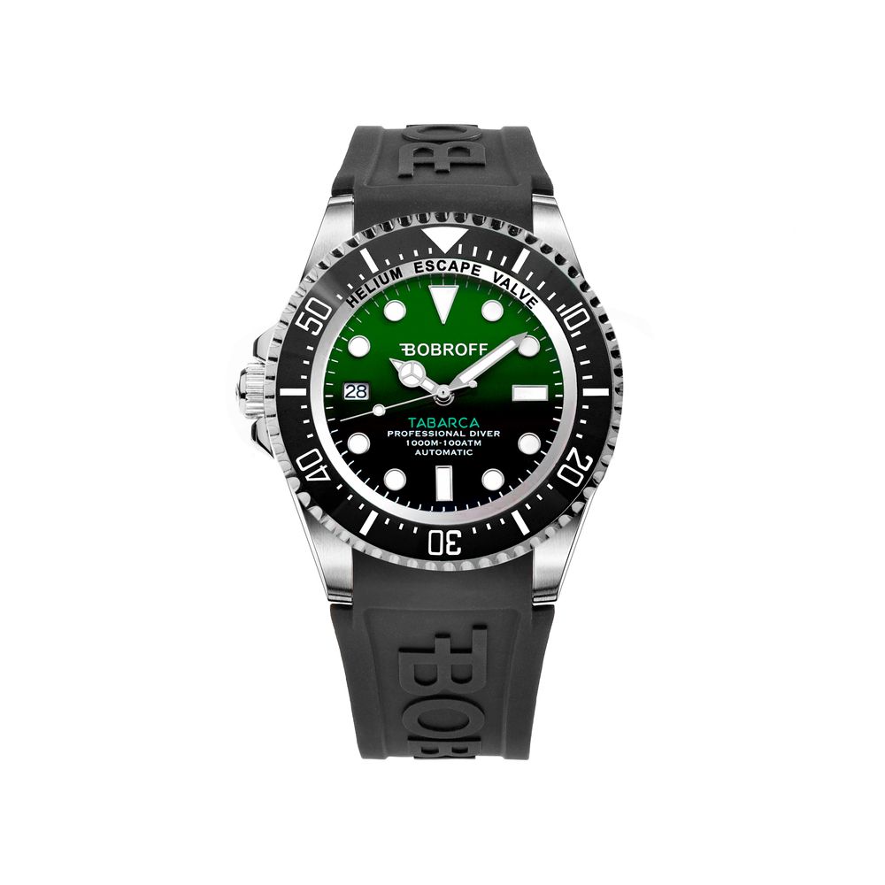 Bobroff Montre Sport Automatique Boitier 42mm, Bracelet Caoutchouc Noir, 100ATM, NH35 Collection Tabarca - Apparel & Accessories > Jewelry > Watches from Bobroff