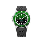 Bobroff Montre Sport Homme Automatique – Bracelet Caoutchouc Noir, Cadran Vert, 100 ATM, Collection Tabarca - Apparel & Accessories > Jewelry > Watches from Bobroff