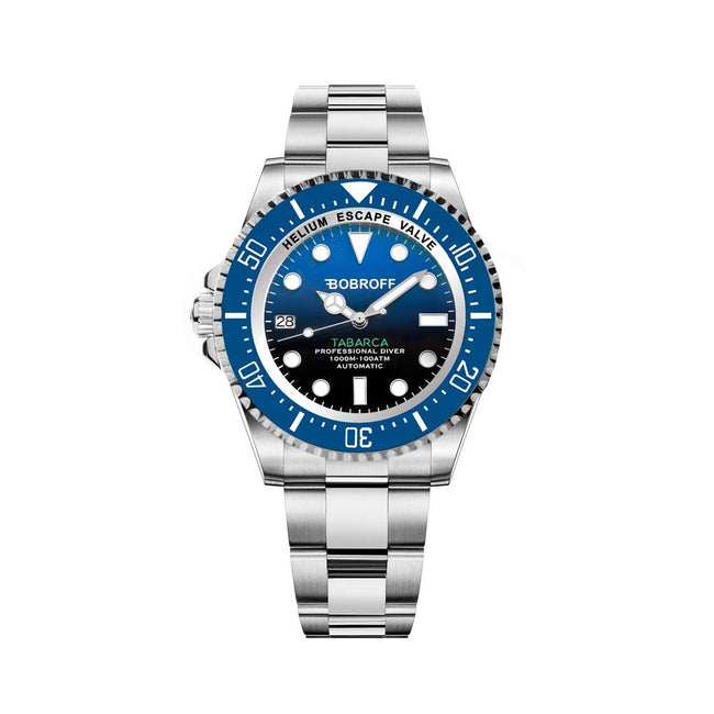 Bobroff Montre Sport Automatique Acier Inoxydable Bracelet Argent Cadran Bleu Verre Saphir 42 Mm 100 ATM - Apparel & Accessories > Jewelry > Watches from Bobroff Hover Image