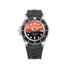 Bobroff Montre Sport Automatique Bracelet Caoutchouc Noir 42mm Orange Dial Verre Saphir Acier Inoxydable Tabarca - Apparel & Accessories > Jewelry > Watches from Bobroff