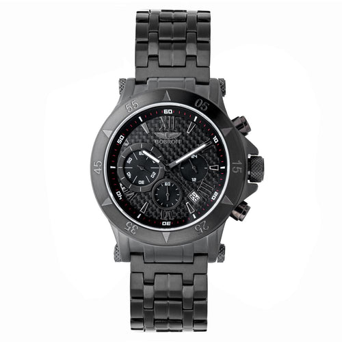 Bobroff Montre Habillée En Acier Inox Noir Diamètre 44 Mm Quartz Analogique Verre Saphir 10ATM
