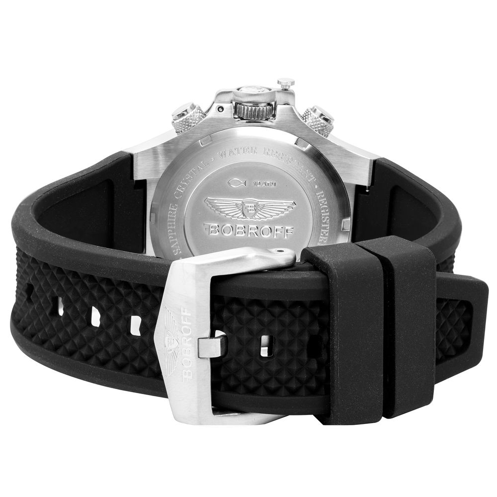 Bobroff Black Rubber Bracelet Watch - from Bobroff
