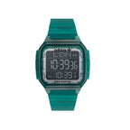 Adidas Montre Digitale Quartz Résine Verte 45mm GMT One Étanche 5 ATM Cadran Gris Bracelet Vert - Apparel & Accessories > Jewelry > Watches from Adidas