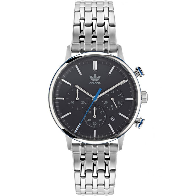 Adidas Montre Quartz Acier Inox Gris Bracelet Gris Dial Noir Etanche 10ATM 40 Mm Chrono Code One - Apparel & Accessories > Jewelry > Watches from Adidas Hover Image