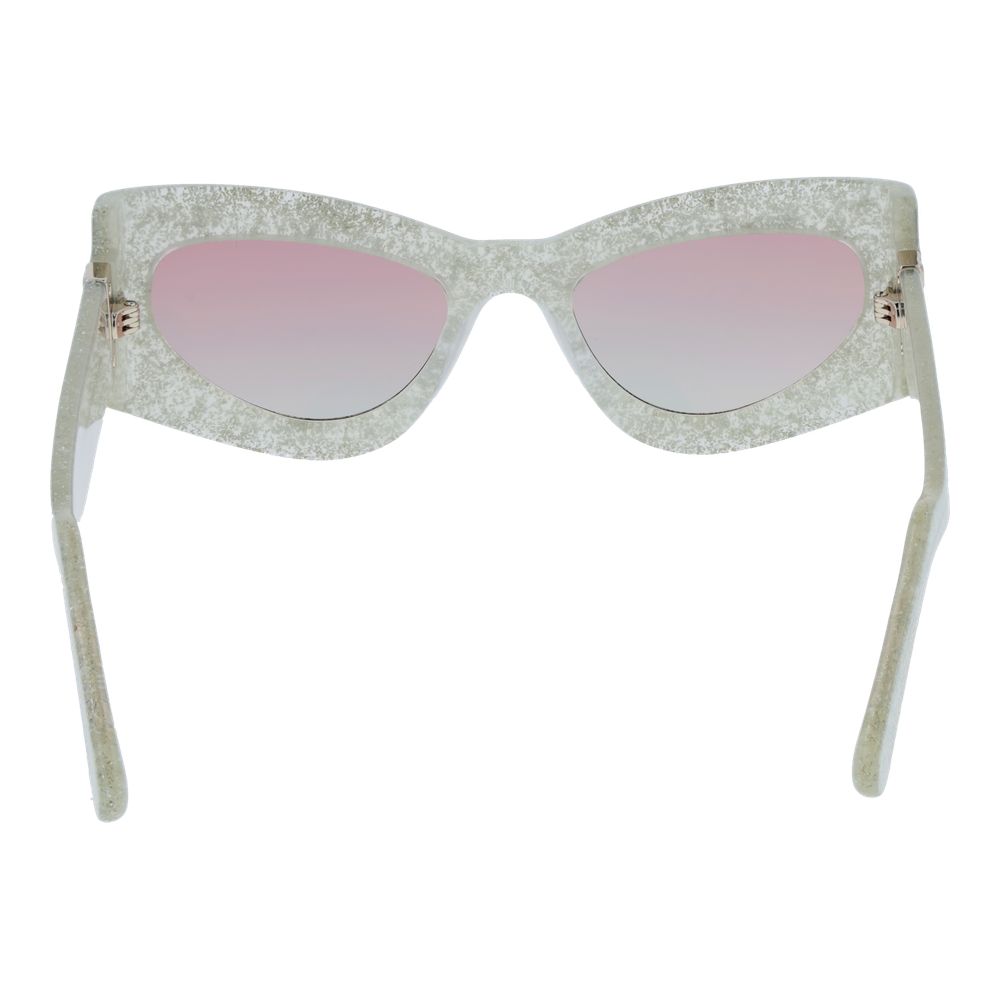 GCDS Lunettes De Soleil Unisexe Acétate Argent Miroir Burgundy Cat Eye 100 Pourcent UVA UVB - from GCDS