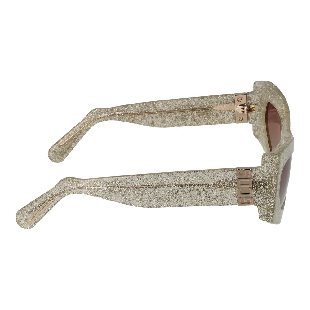 GCDS Lunettes De Soleil Unisexe Acétate Argent Miroir Burgundy Cat Eye 100 Pourcent UVA UVB - from GCDS