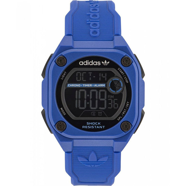 Adidas Montre Digitale CityTech Bleu Quartz Résine Bleu Bracelet Silicone Étanche 10 ATM Hover Image