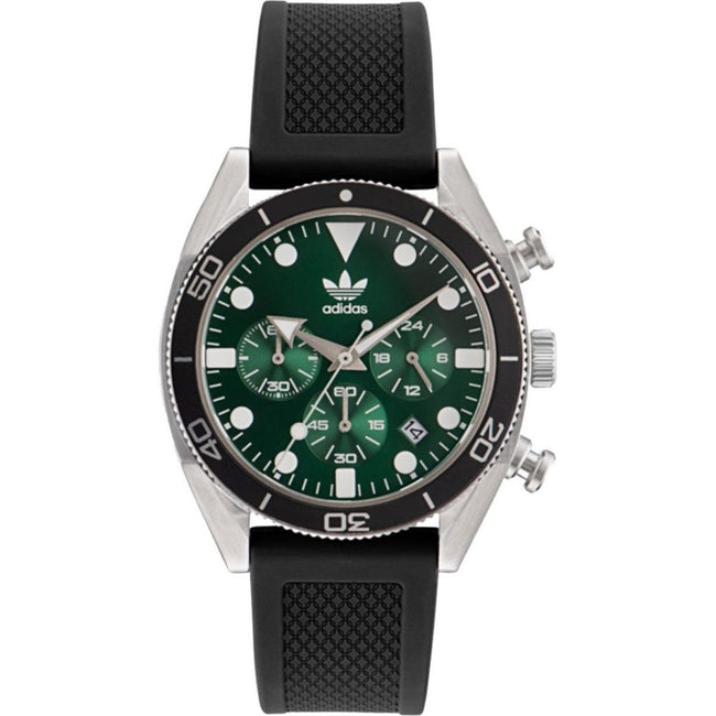 Adidas Montre Sport Quartz Analogique 43mm Gris Boîtier Acier, Cadran Vert, Édition Two Chrono - Apparel & Accessories > Jewelry > Watches from Adidas Hover Image
