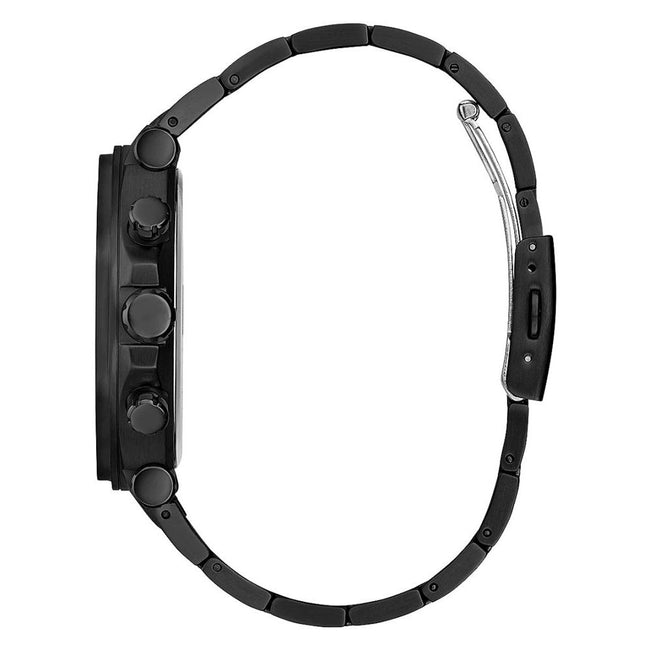 Guess Montre Habillée Quartz Acier Inoxydable Noire 46 Mm Cadran Noir Fermoir Papillon Main Image