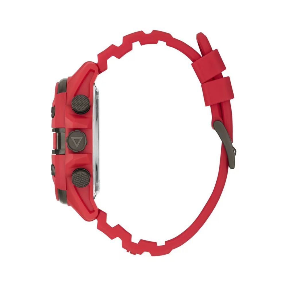 Guess Montre Sport Quartz Rouge 47 Mm Bracelet Silicone Rouge, 5 ATM, G Force Date - Apparel & Accessories > Jewelry > Watches from Guess