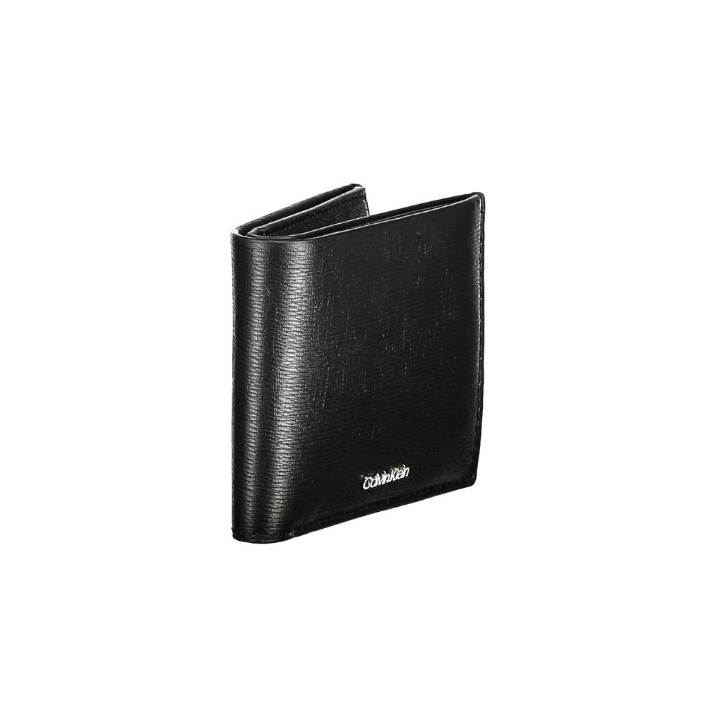 Calvin Klein Portefeuille Homme Noir Polyester RFID Blocage Avec Deux Compartiments Et Porte Monnaie - from Calvin Klein