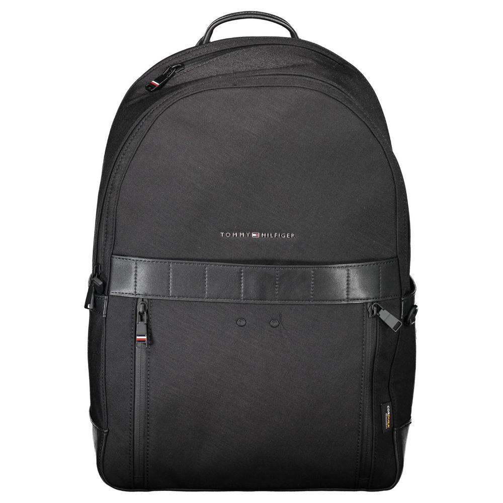 Tommy Hilfiger Sac À Dos Homme Nylon Noir Avec Poches Multiples Et Compartiments Pour Documents - Luggage & Bags > Backpacks from Tommy Hilfiger