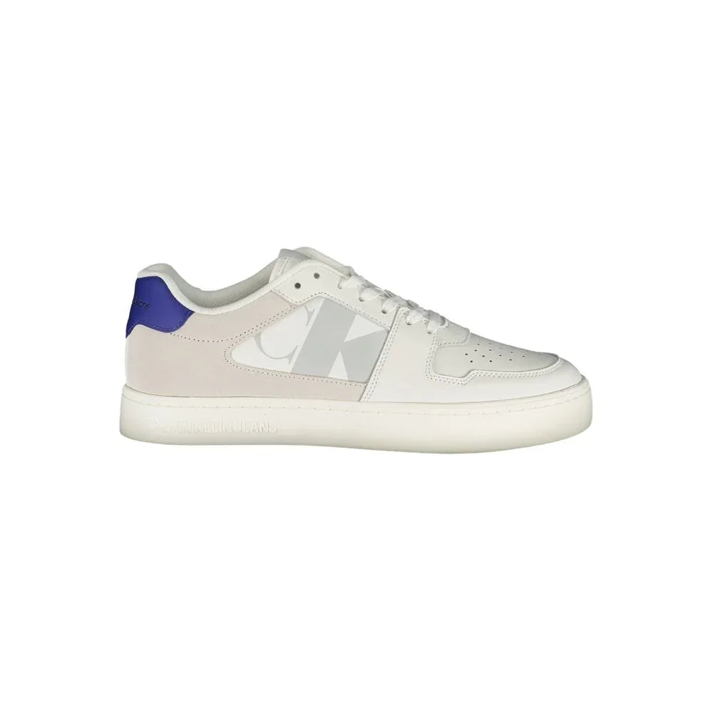 Calvin Klein Baskets Homme Cuir Blanc Détails Contrastés Logo Semelle Cinquante Pour Cent Recyclée - Apparel & Accessories > Shoes > Sneakers from Calvin Klein
