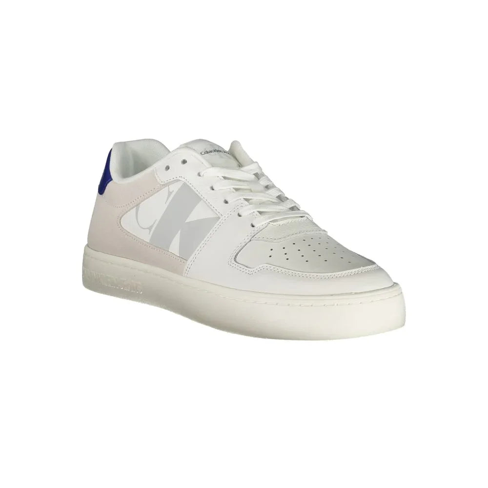 Calvin Klein Baskets Homme Cuir Blanc Détails Contrastés Logo Semelle Cinquante Pour Cent Recyclée - Apparel & Accessories > Shoes > Sneakers from Calvin Klein