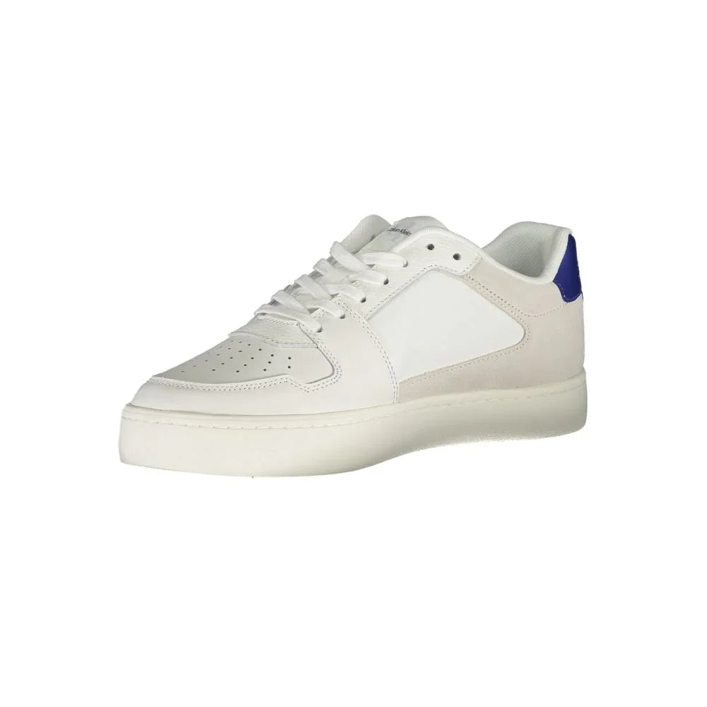 Calvin Klein Baskets Homme Cuir Blanc Détails Contrastés Logo Semelle Cinquante Pour Cent Recyclée - Apparel & Accessories > Shoes > Sneakers from Calvin Klein