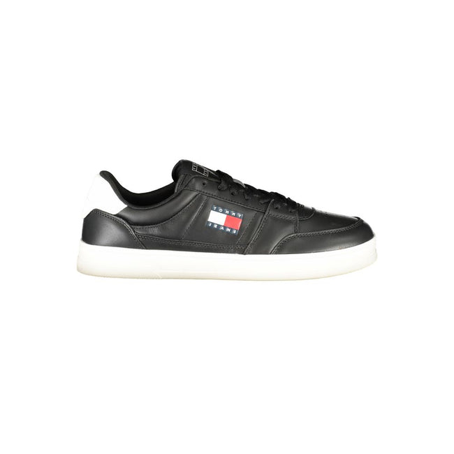 Tommy Hilfiger Baskets Homme Cuir Noir Avec Détails Blancs Semelle Amovible - T0-36744 - Apparel & Accessories > Shoes > Sneakers from Tommy Hilfiger Hover Image