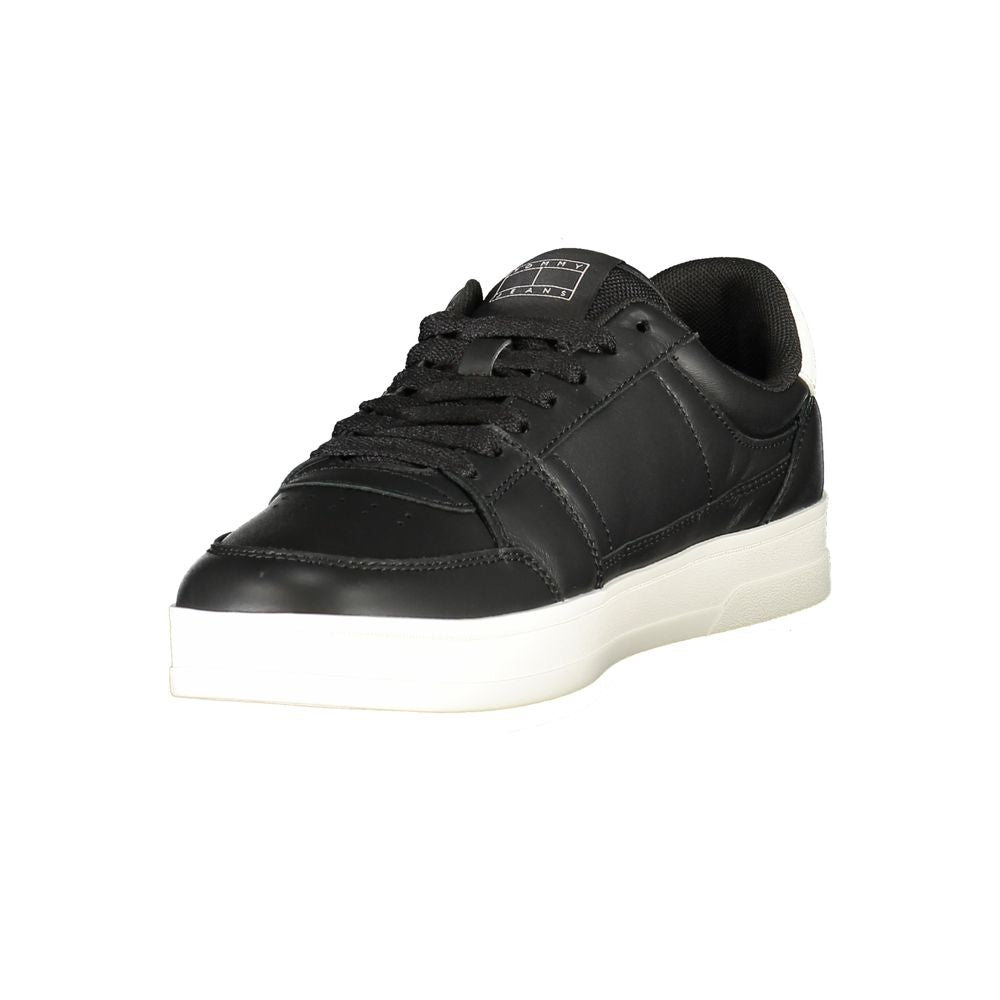 Tommy Hilfiger Baskets Homme Cuir Noir Avec Détails Blancs Semelle Amovible - T0-36744 - Apparel & Accessories > Shoes > Sneakers from Tommy Hilfiger