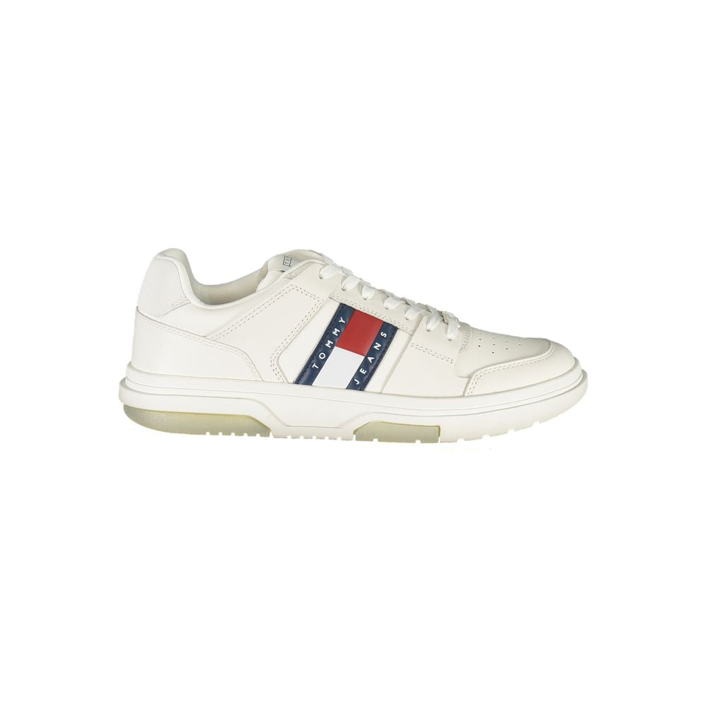Tommy Hilfiger Baskets Homme En Cuir Blanc Avec Logo Signature Et Détails Contrastés - Apparel & Accessories > Shoes > Sneakers from Tommy Hilfiger