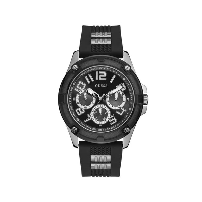 Guess Montre Sport Quartz Silicone Noir Diamètre 46 Mm Étanche 5ATM Delta Date 24H Hover Image