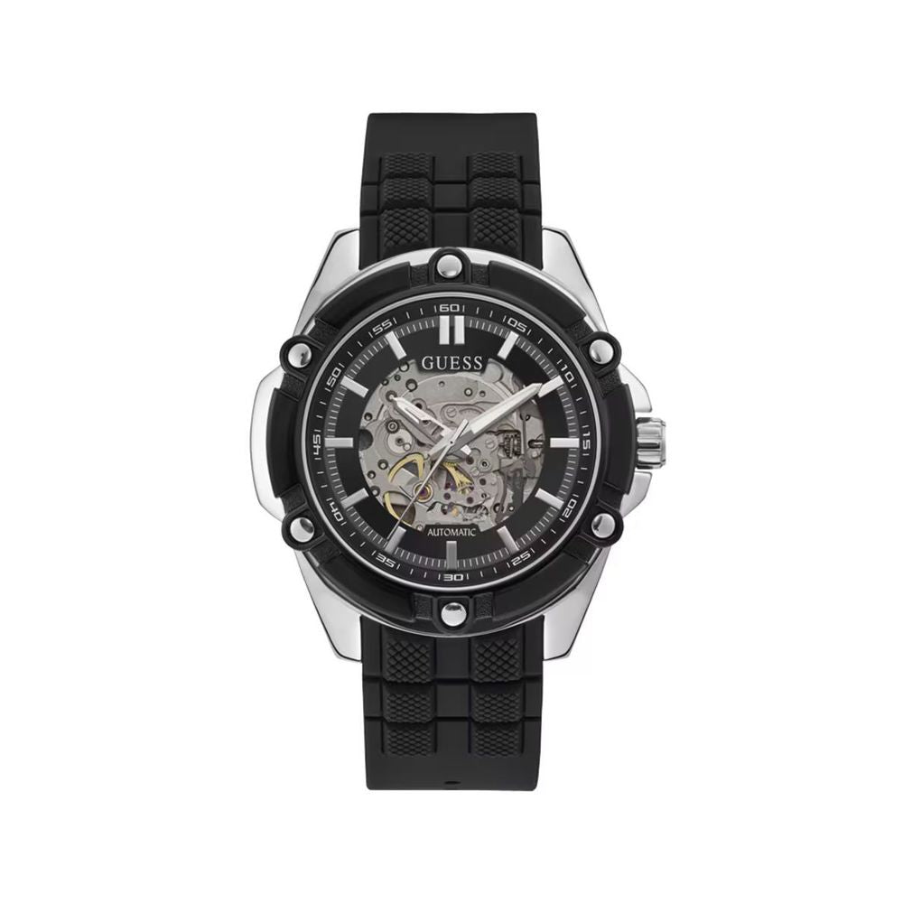Guess Montre Sport Automatique, Boîtier Acier, Bracelet Silicone