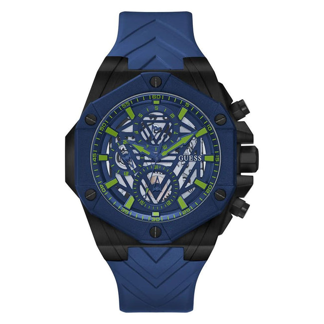 Guess Montre Sport Quartz Analogique Cadran Bleu, Bracelet Bleu, Fonction Dial Formula Hover Image
