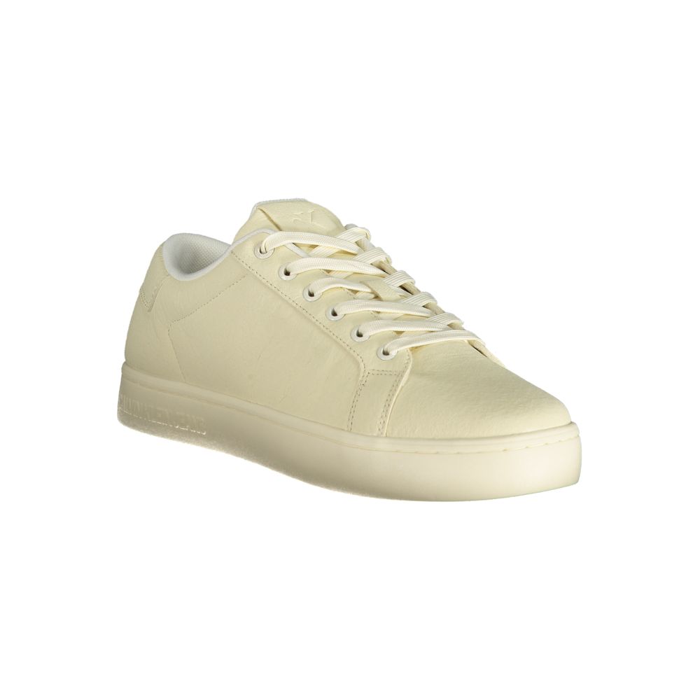 Calvin Klein White Polyester Men Sneaker - Apparel & Accessories > Shoes > Sneakers from Calvin Klein