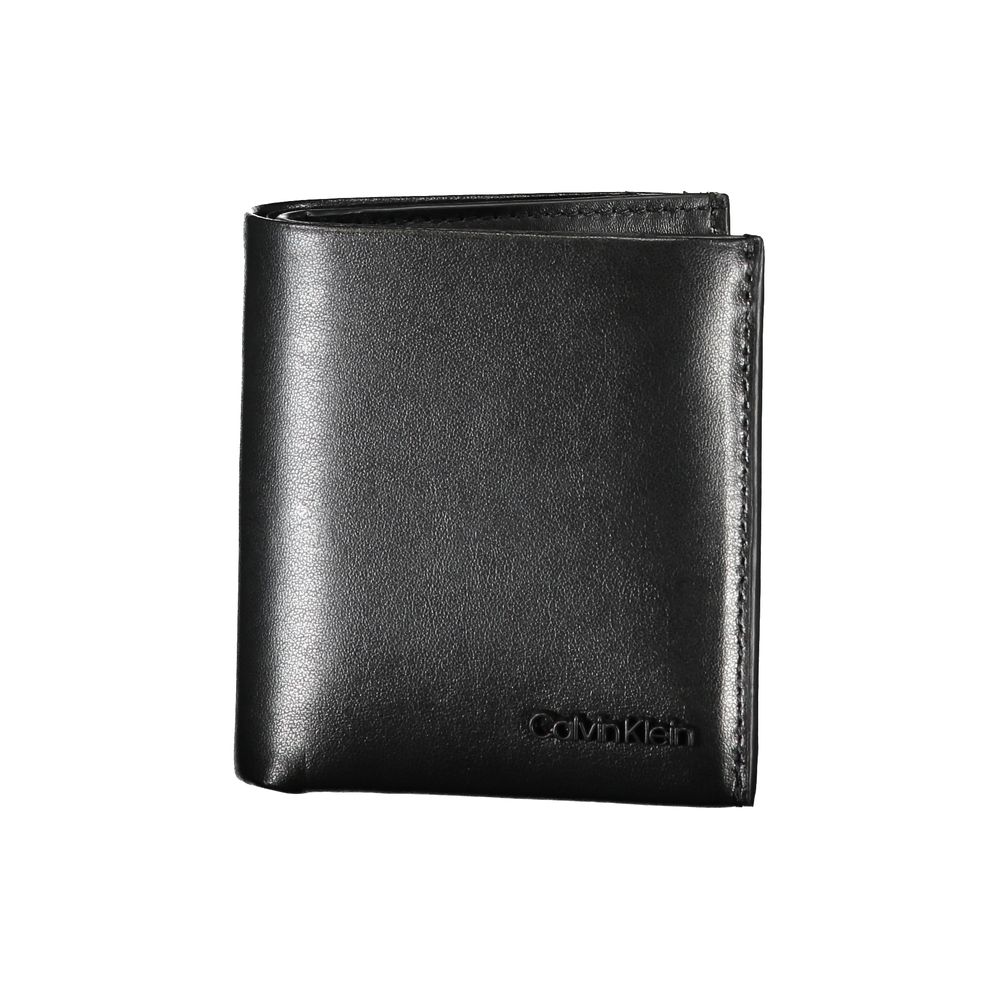 Calvin Klein Portefeuille Cuir Noir RFID, Compartiments Multiples