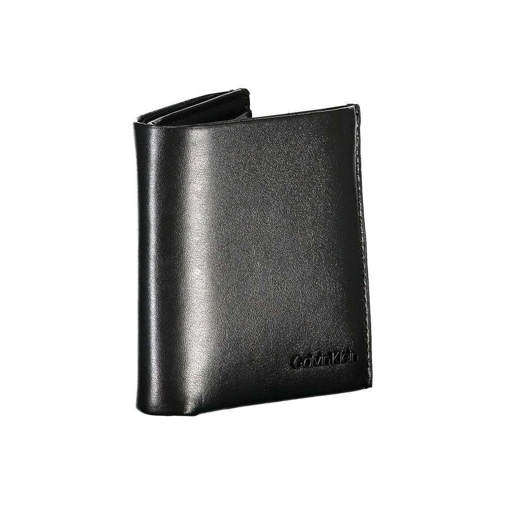 Calvin Klein Portefeuille Cuir Noir RFID, Compartiments Multiples