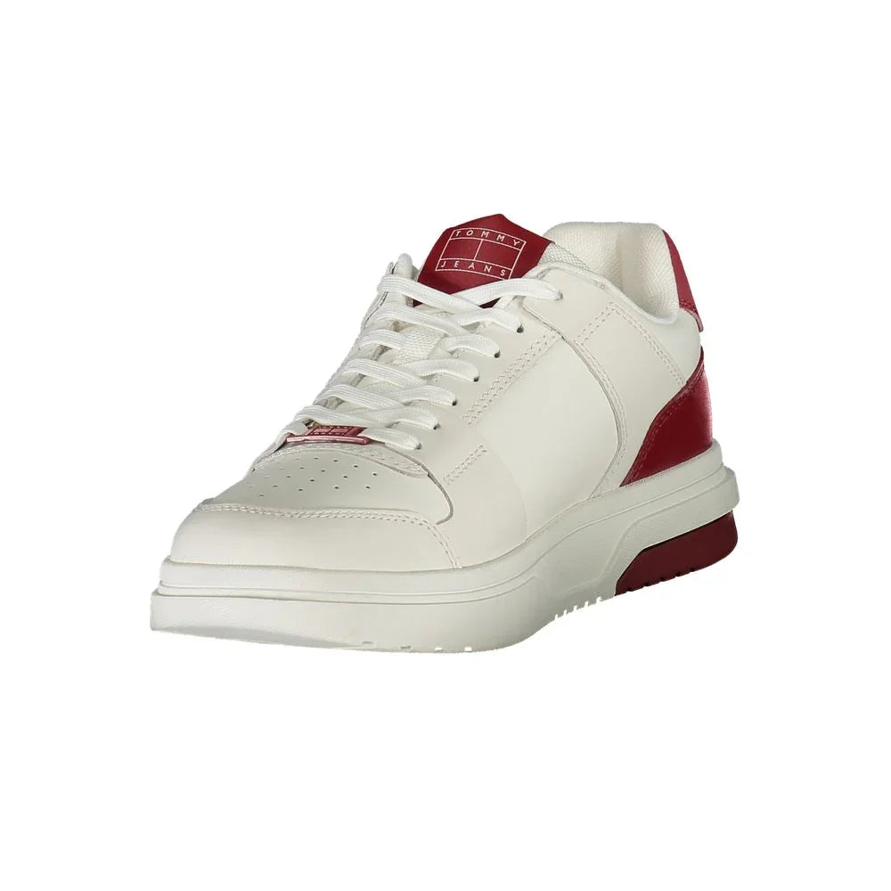 Tommy Hilfiger Baskets Homme Cuir Blanche et Rouge – Streetwear Haut de Gamme - Apparel & Accessories > Shoes > Sneakers from Tommy Hilfiger
