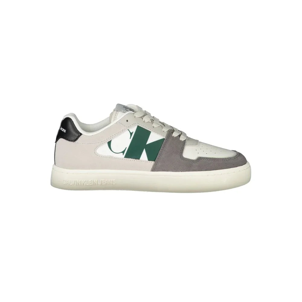 Calvin Klein Baskets Homme Polyester Blanc Semelle Amovible Accents Noir Vert Gris - Apparel & Accessories > Shoes > Sneakers from Calvin Klein
