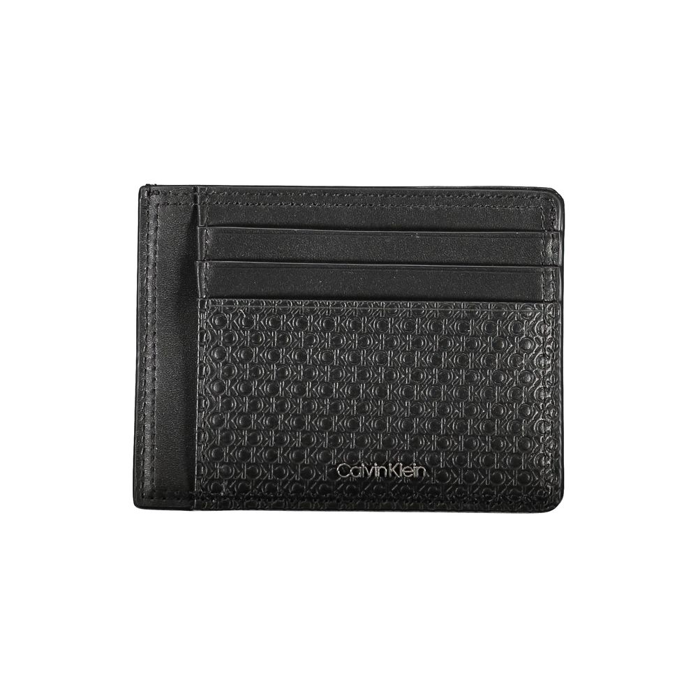 Calvin Klein Sleek Black Leather Coin Purse with Card Holder - from Calvin Klein