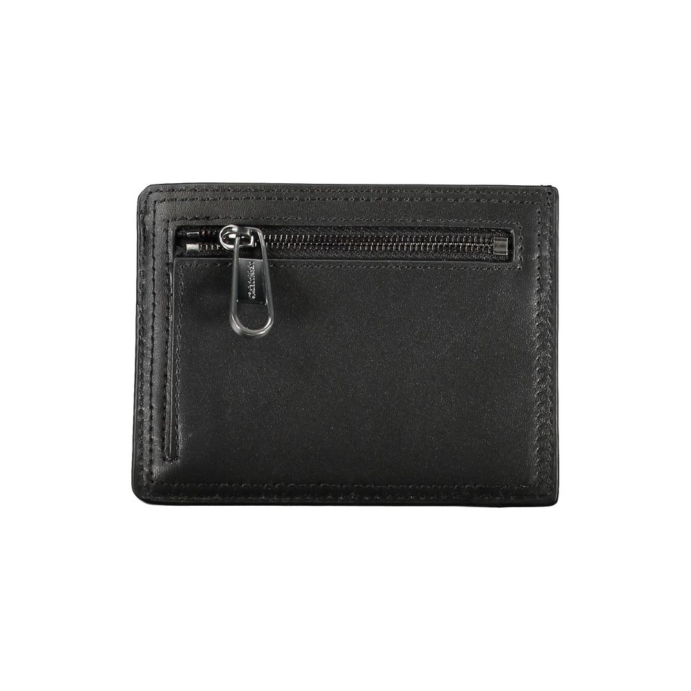 Calvin Klein Sleek Black Leather Coin Purse with Card Holder - from Calvin Klein