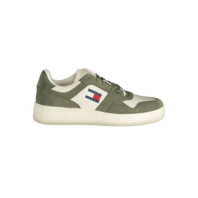 Tommy Hilfiger Baskets Vert Polyester À Lacets Avec Logo Et Détails Contrastés Pour Sport Urbain - Apparel & Accessories > Shoes > Sneakers from Tommy Hilfiger Hover Image