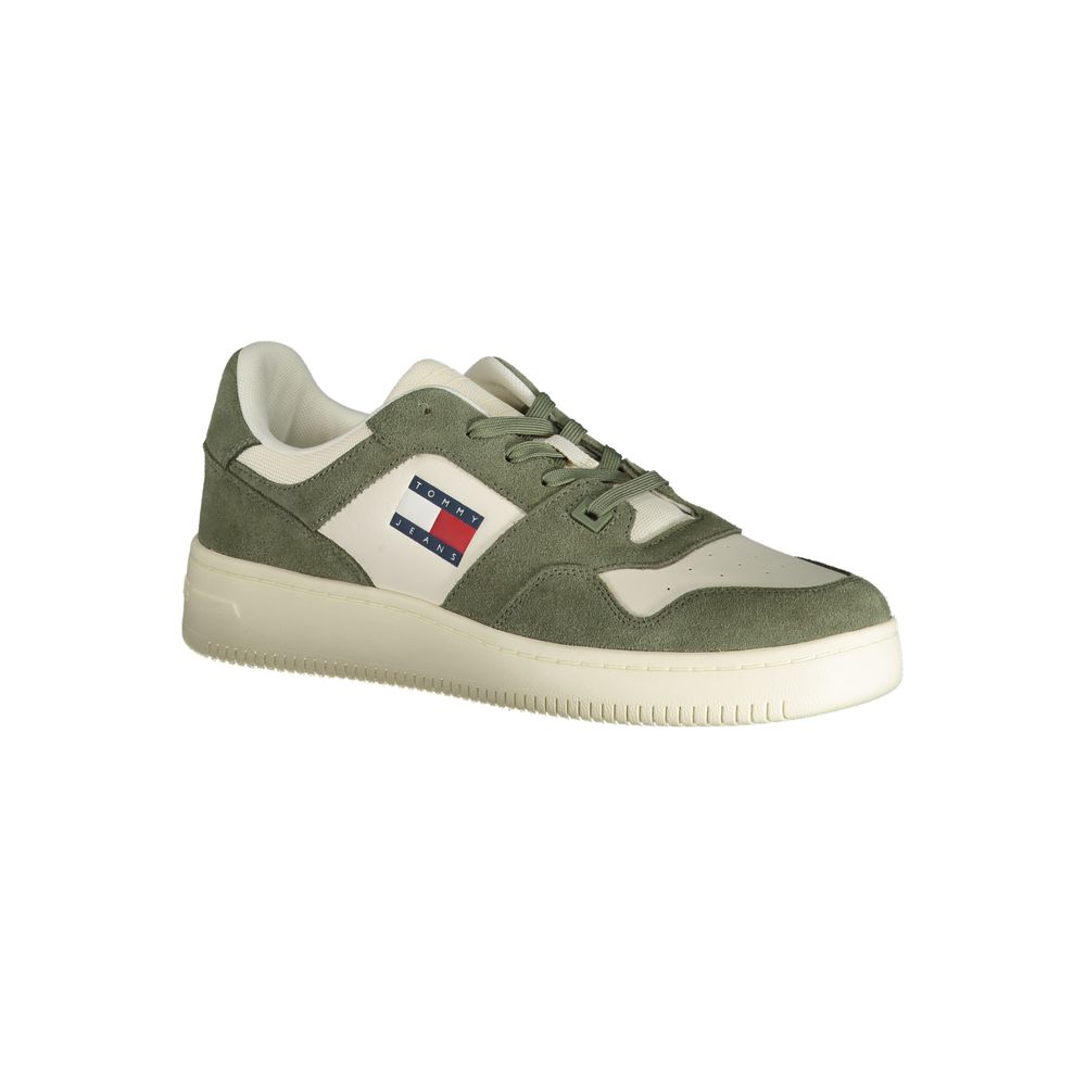 Tommy Hilfiger Baskets Vert Polyester À Lacets Avec Logo Et Détails Contrastés Pour Sport Urbain - Apparel & Accessories > Shoes > Sneakers from Tommy Hilfiger