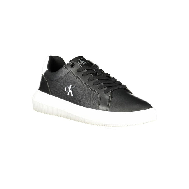 Schwarze Herren-Sneaker aus Leder von Calvin Klein mit weißen Details und hochwertigem CK-Logo - Calvin Klein | Hollys Men