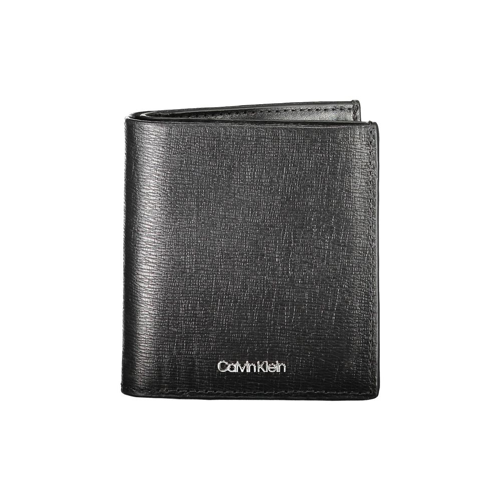 Calvin Klein Portefeuille Homme En Cuir Noir Avec Deux Emplacements Pour Cartes Et PorteMonnaie - from Calvin Klein
