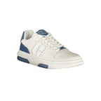 Tommy Hilfiger Basket Homme En Cuir Blanc Avec Semelle Amovible Et Accents Bleus En Stock - Apparel & Accessories > Shoes > Sneakers from Tommy Hilfiger