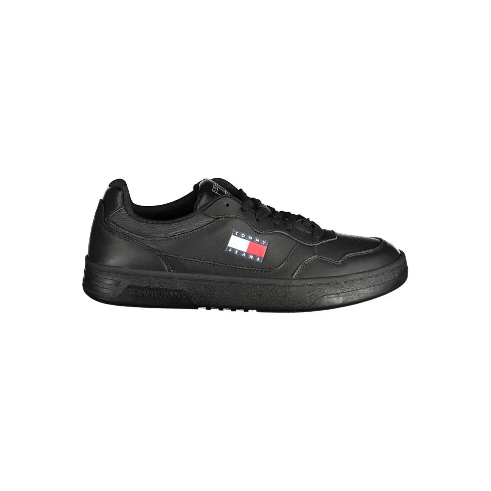 Tommy Hilfiger Baskets Hommes Noires Polyéthylène Imprimé Semelle Amovible Lacets Traditionnels - Apparel & Accessories > Shoes > Sneakers from Tommy Hilfiger