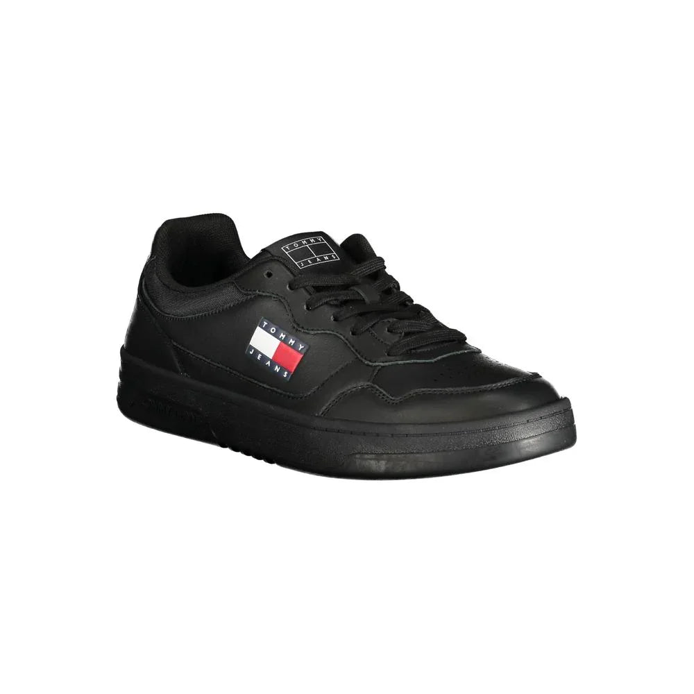 Tommy Hilfiger Baskets Hommes Noires Polyéthylène Imprimé Semelle Amovible Lacets Traditionnels - Apparel & Accessories > Shoes > Sneakers from Tommy Hilfiger