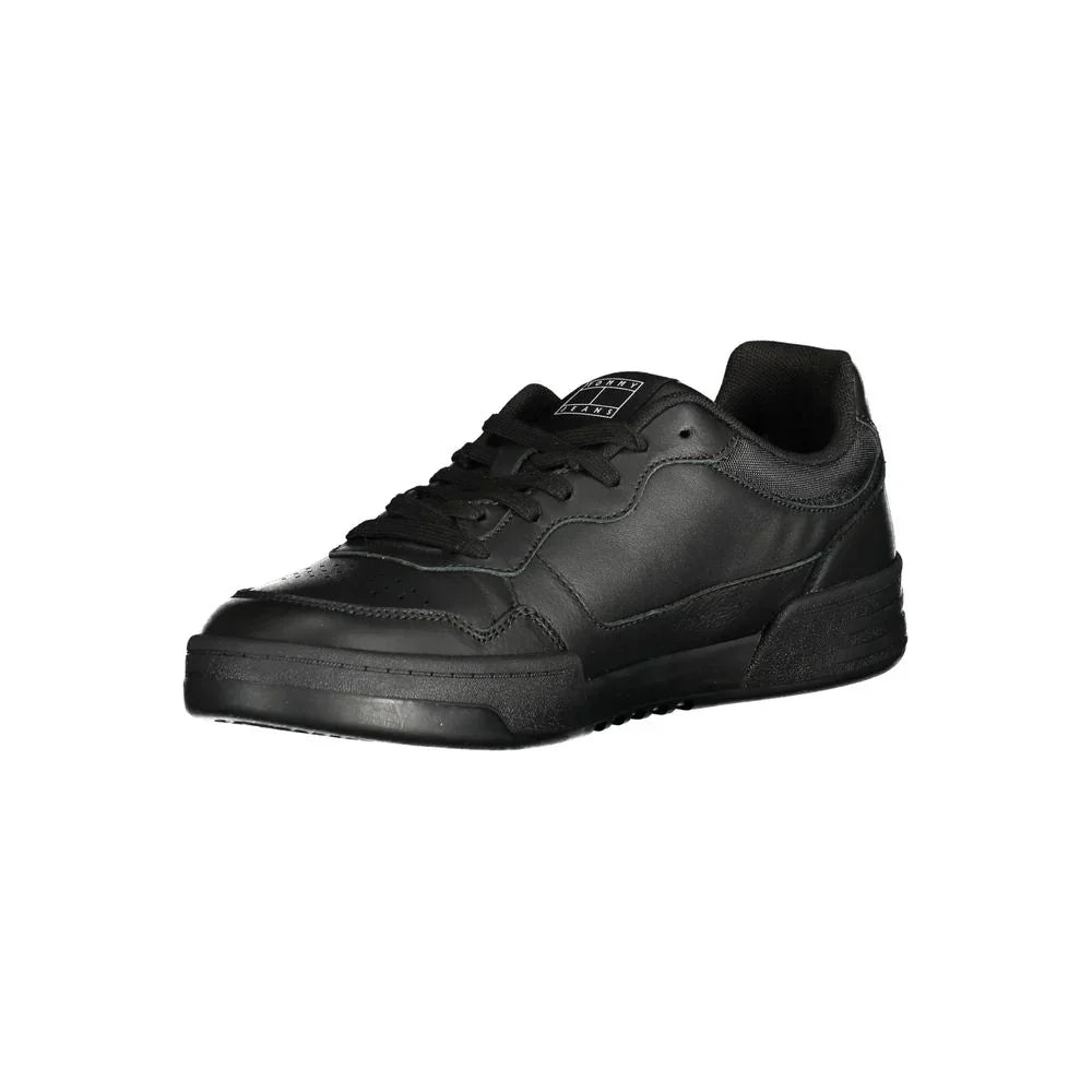 Tommy Hilfiger Baskets Hommes Noires Polyéthylène Imprimé Semelle Amovible Lacets Traditionnels - Apparel & Accessories > Shoes > Sneakers from Tommy Hilfiger