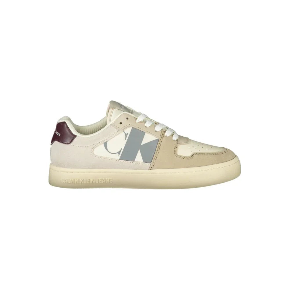 Calvin Klein Baskets Homme Beige Polyester Semelle Intérieure Amovible Éco-Responsables Gris Bordeaux - Apparel & Accessories > Shoes > Sneakers from Calvin Klein