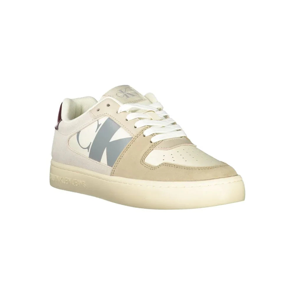 Calvin Klein Baskets Homme Beige Polyester Semelle Intérieure Amovible Éco-Responsables Gris Bordeaux - Apparel & Accessories > Shoes > Sneakers from Calvin Klein