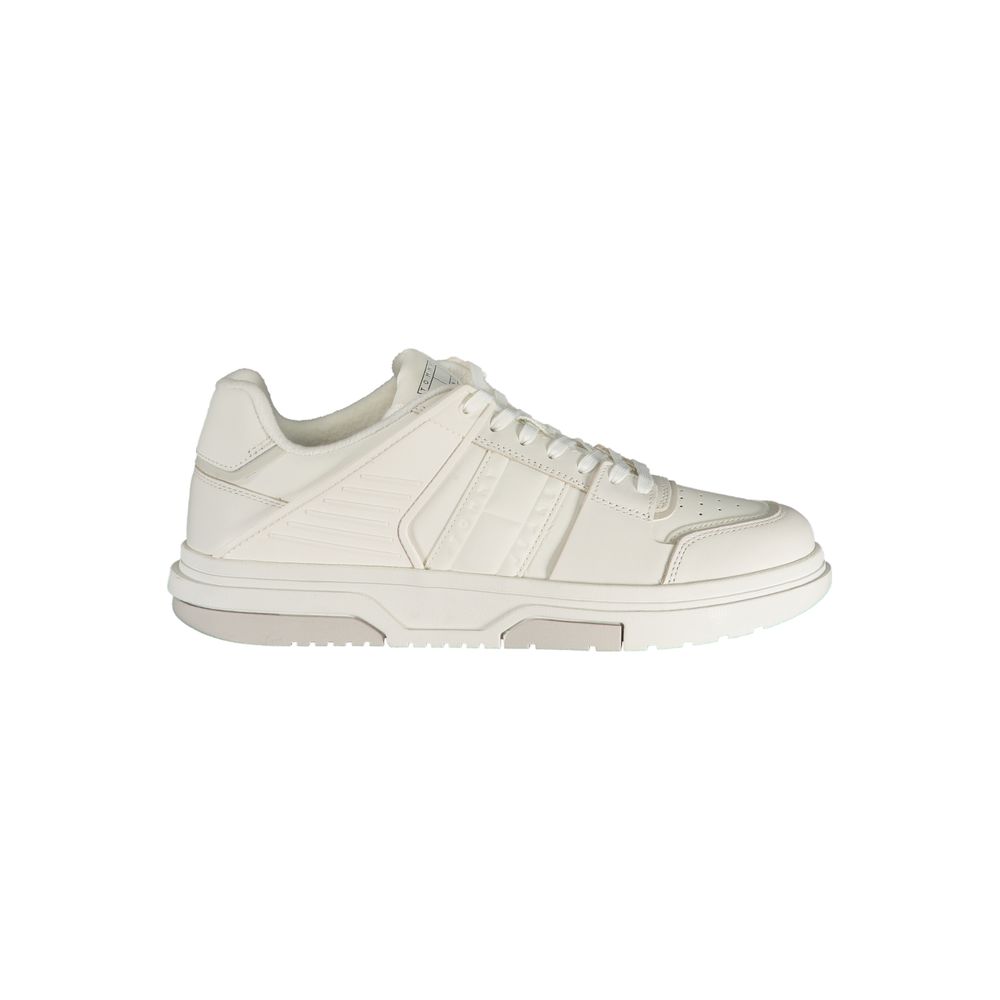 Tommy Hilfiger Baskets En Cuir Blanc Pour Homme Avec Logo Emblématique Et Détails - Apparel & Accessories > Shoes > Sneakers from Tommy Hilfiger
