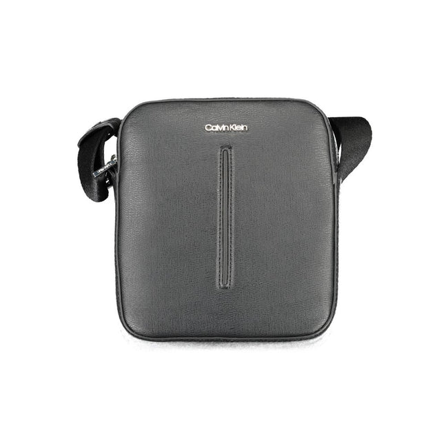 Sac messenger noir Calvin Klein pour homme en polyester recyclé, bandoulière ajustable et poche verticale zippée. Hover Image