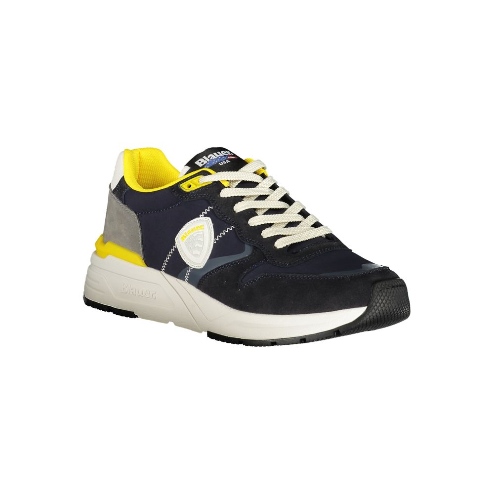 Blauer Baskets Homme Polyester Bleu Avec Détails Jaunes Pour Look Streetwear Moderne Confort Toute Journée - Apparel & Accessories > Shoes > Sneakers from Blauer